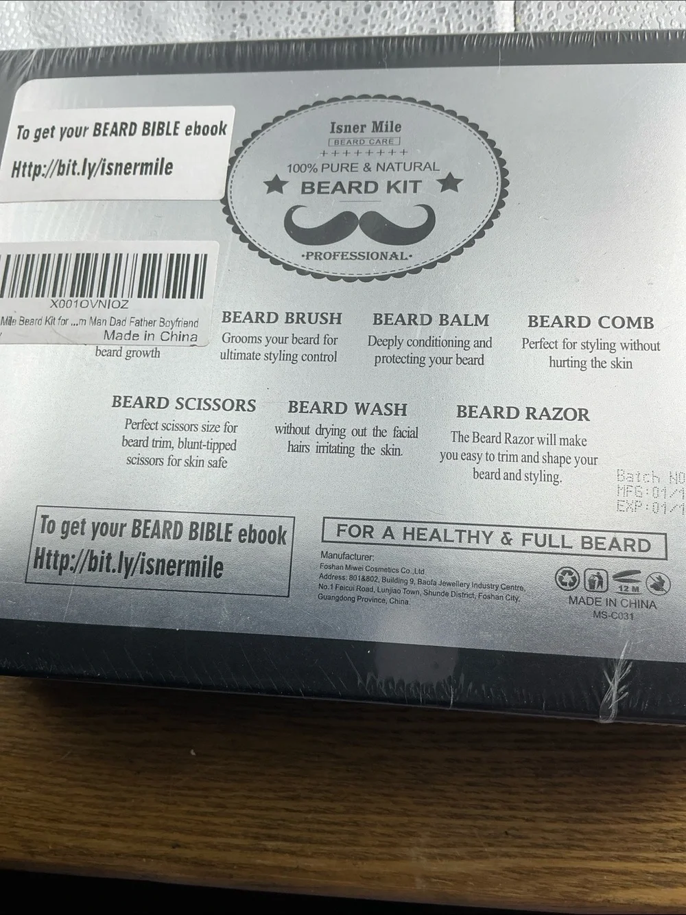 Owner Mile Beard Care Kit For Men Grooming and Trimming Tool Set NEW